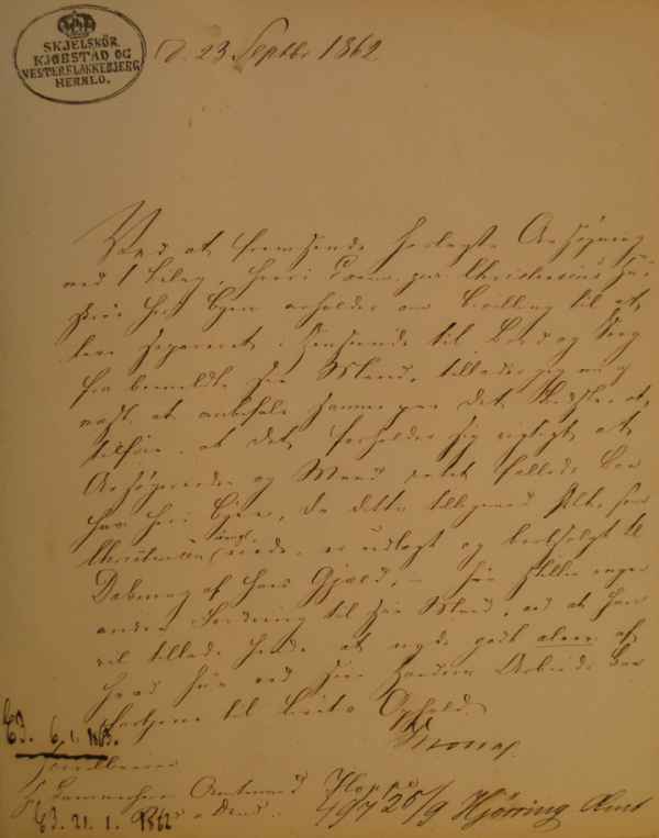 By- og Herredsfoged Moltkes brev til Amtmand Hoppe